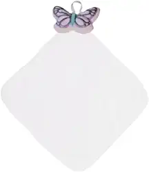 Naninha – Macia ao Toque, Ideal Para Objeto de Apego ou Transição para Crianças (Off-white, 30x30, Borboleta)
