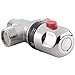 ziaoou Solid Copper 3-Way Thermostatic Mixing Valve 3/4 Inch Solar Water Heater Valve Regulating Temperature Control Valve, Silver