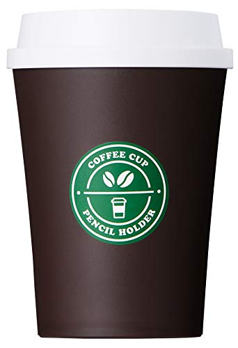 Image of Litem Pencil Holder - a Coffee Cup Style of Pencil Holder for organizing Your Desk with a Simple and Modern Look (5Hx3W, WhiteBrown)