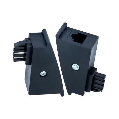 BIGtec TAE RJ45 DSL Adapter Kabeladapter TAE-F Stecker auf RJ45 Buchse 8P2C Modularadapter Telefon Kabeladapter Router