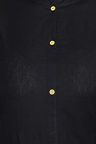 Image of Women's Cotton Straight Kurta (ALC8084ZB Black X-Large)