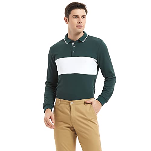 ZLUXURQ Polo de Manga Larga de algodón clásico para Hombre Cover