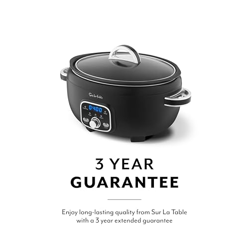 Sur La Table SLT16010BLK Core 3.5 Litre Digital Slow Cooker for Stews and Casseroles, Digital LED Screen, 3 Temperature Functions, Removable Aluminium Pot, Energy Saving, 200W, Black - Image 7