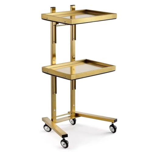 Carrito utilitario rodante – Carrito de almacenamiento de acero inoxidable de 3 niveles con ruedas para cocina, salón, hogar y organización de negocios