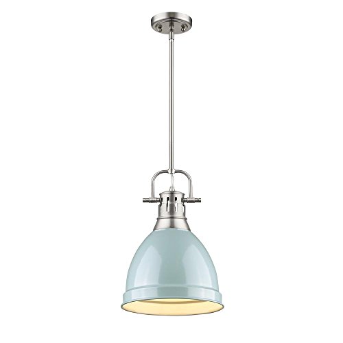 Golden Lighting 3604-S PW-SF Duncan Pendant, 14.25 Inch X 8.88", Pewter cover