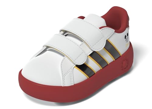 adidas Unisex bebé Disney Mickey Mouse Grand Court Shoes Infants, FTWR White/Core Black/Bold Gold, 20 EU