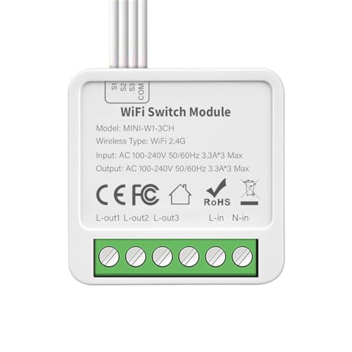 Glayent Interruttore on/off a 3 vie Graffiti Smart WiFi Smart 3 vie interruttore on/off mini interruttore a incasso