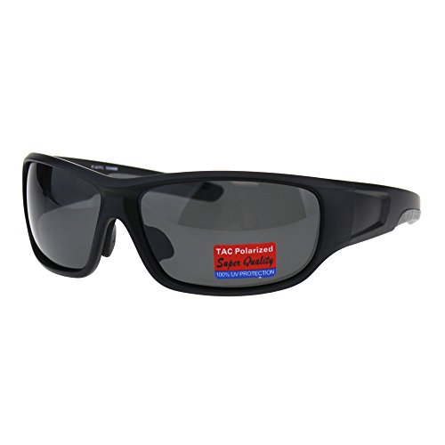 Polarized Anti-glare Warp Plastic Sport Biker Mens Sunglasses
