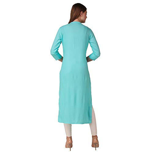 Image of NEW4U Women's Solid Rayon Straight Kurta