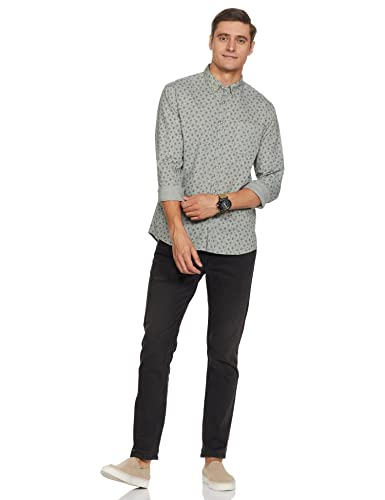 Image of Diverse Men's Printed Slim Casual Shirt (DCMCF49SC15L36-3253-N9 Grey Large)
