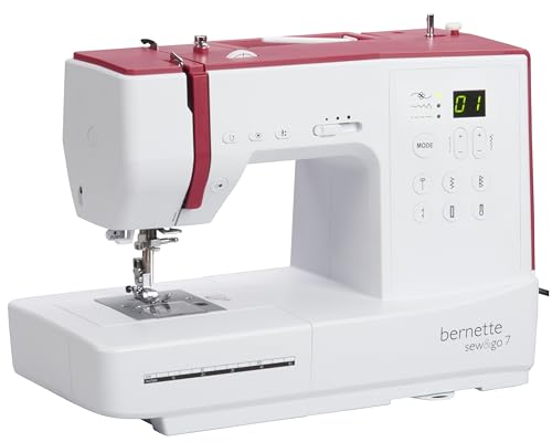 Bernette Sew&Go 7 - macchina da Cucire Elettronica, 80 Punti, Crochet Rotativo, 7 Piedini Inclusi