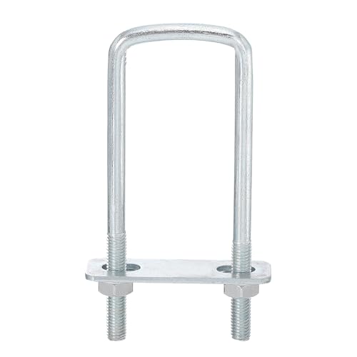 Image of uxcell Square U-Bolts, 8 Sets 50mm Inner Width 150mm Length M8 Zinc-Plated Carbon Steel U Clamp Bolt with Nuts and Plates, for Boat Trailer