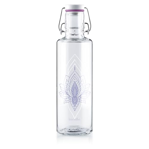 soulbottle 0,6l • 'Just breathe“ • Trinkflasche aus Glas • vegan,...
