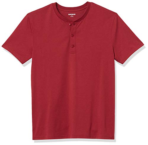 Amazon Brand - Goodthreads Men's Cotton Short-Sleeve Henley, Red, X-Large