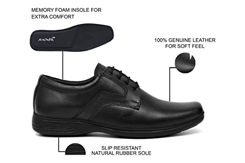 Image of ARAMISH Men's Genuine Leather Lace Up Office Formal Shoes