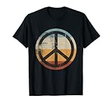 peace button chant Retro 60er 70er 80er Retro Vintage Look Friedenszeichen Kostüm für 1970er Halloween Party. Coole Idee im Stil der 70er Jahre als Geburtstagsgeschenk oder Weihnachtsgeschenk.