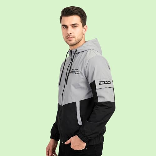 Image of Wind Cheater For Men | Winter Jacket For Men Back Print | Light Weight Men Jacket (Pack Of 1)