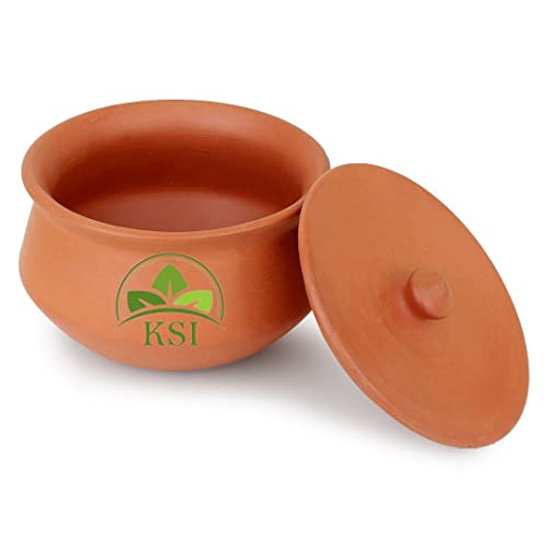 Image of KSI Unglazed Mud Clay Pot for Thick Curd Making | Self-Cooling Raw Clay Handi | Natural Dahi Preserving Pot | Traditional Indian Clay Pot for Curd | Eco-Friendly, Handcrafted Clay Storage Pot |700ml