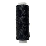 レザークラフト 手縫糸 糸 haoa ロウビキ糸 蝋引き糸 ロウ引き糸 30ｍ シニュー糸 マクラメ糸 よく使う カラー ワックスコード (BKブラック)