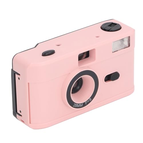 Cámara de película reutilizable de 35 mm con flash rosa vintage para viajes 2