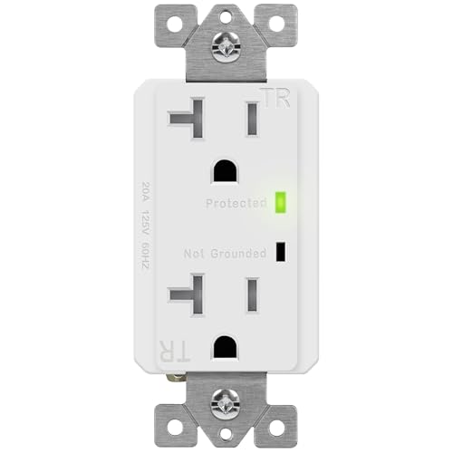TOPGREENER Surge Protector Outlet, Tamper-Resistant, 20A 125V, White
