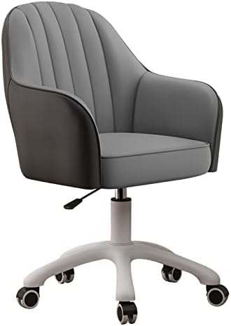Chaise de bureau ergonomique en cuir PU rose de qualité supérieure avec accoudoirs