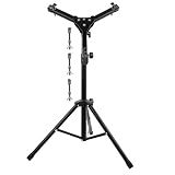 CLISPEED Trommelständer Faltbar und Höhenverstellbar mit Rivet Technologie aus Legierung Schwarzer 12 mit Breitem Standfuß für Innenbereich
