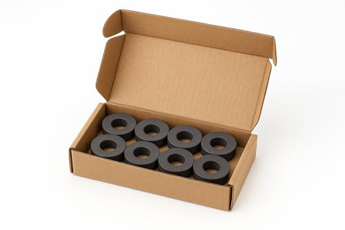 Ferrit Magnete Ringmagnete 20x10x5 mm 10 Stück Starker Magnetring mit Loch Magnet Schwarz Keramik Unbeschichtet für DIY, Werkstatt, Hobby & Haushalt
