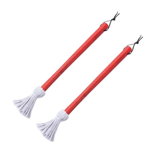 Totority 2-piece Set Bbq Basting Mops Soy Sauce Brush for Grilling Easy-clean Bbq Oil Brush Long Wooden Handle Ideal for Home or Restaurant Use