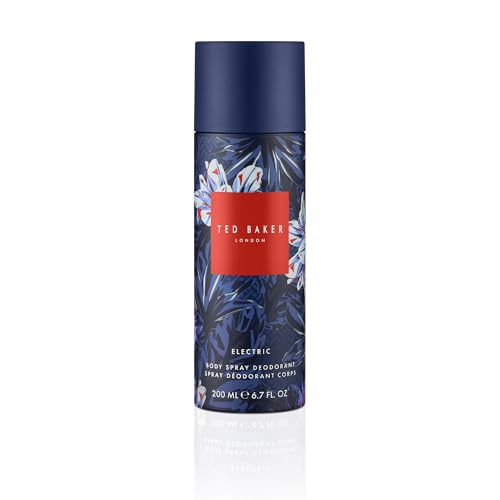 Ted Baker Fusion Electric Men’s Body Spray Deodorant, Spiced Floral Citrus Fragrance Body Spray for Men with Grapefruit & Sandalwood Odour Protection & Long...
