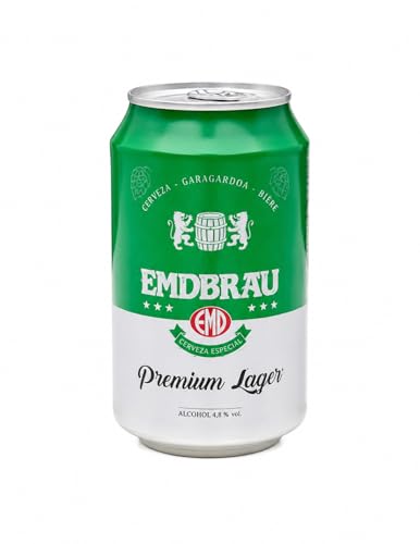Diaz Cadenas - Cerveza Emdbrau Premium Lager en Lata 33 cl – Pack 12 Unidades, Estilo Europeo, Refrescante y Perfecta para Compartir
