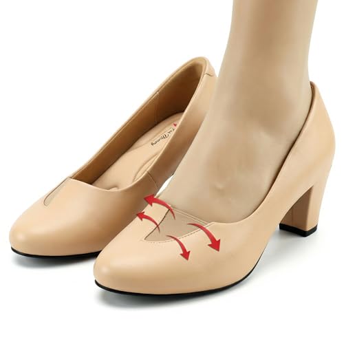 for Mommy Pregnancy Shoes for Swollen Feet – Stretchable with Patented Design, Providing Comfort and Style for Pregnant Women – Wide, Non-Slip Shoes Beige