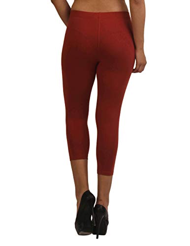Image of Frenchtrendz Women's Cotton Spandex Stretchable Mid Rise Slim Fit Legging Capris (XS-4XL)