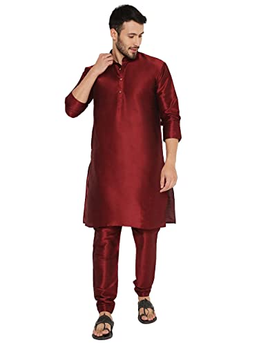 Image of Maharaja Banarasi Dupion Silk Kurta Pjama Set for Men