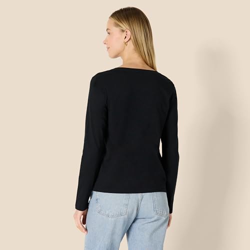Amazon Essentials Womens 100% Cotton Regular-Fit Long-Sleeve V-Neck T-Shirt2