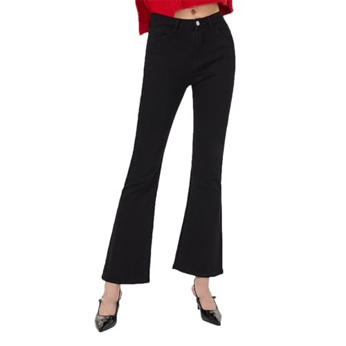 Flare Jeans for Women Trendy High Waisted Stretch Bootcut Denim Pant Casual Versatile Outdoor Y2k Trouser with Pocket