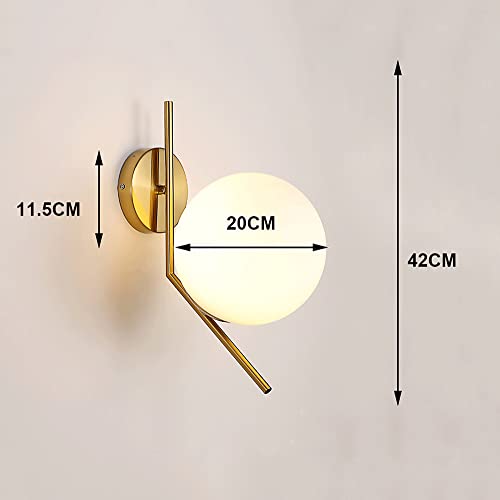 Aplique de pared lineal E27 con pantalla de vidrio blanco para dormitorio 6