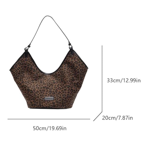 Image of YFGBCX Suede Bags for Women Crossbody Bags Cheetah Hobo Bag Leopard Bags for Women Large Capacity Work Tote Bag