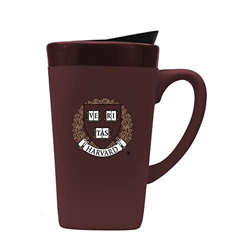The Fanatic Group Harvard University Ceramic Mug with Swivel Lid, Design 1 - Burgundy