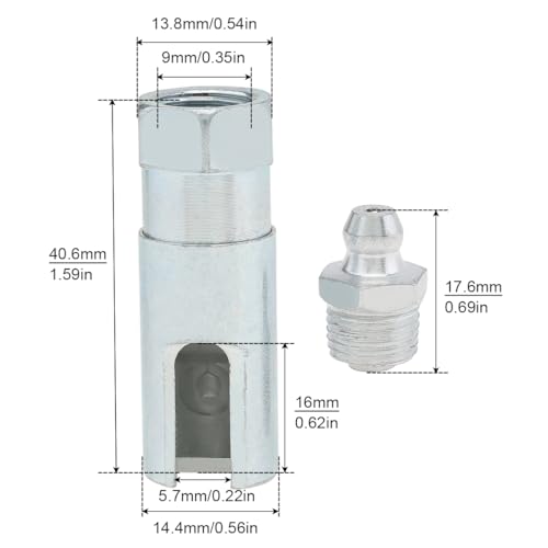 Image of 90 Degree Grease Coupler, CLAHJQX Grease Gun Adapter Connector Push on Slotted Right Angle with 1 /8 inch NPT Threads Fittings