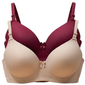 Women's Padded Bra, Lycra Full Covreage Smooth Moulded Cups, Adjustable Straps, Pack of 2 (Multicolour)-picture-13