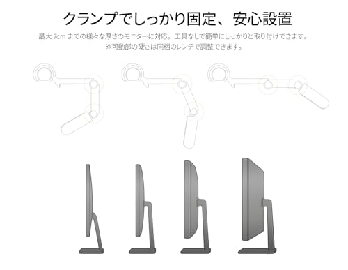 JAPANNEXT モニターライト JN-ML-S400R 明るさ/色温度調整 自動調光 目に優しい USB-C 手元を明るく照らすデスクライト【2年保証】 [5]