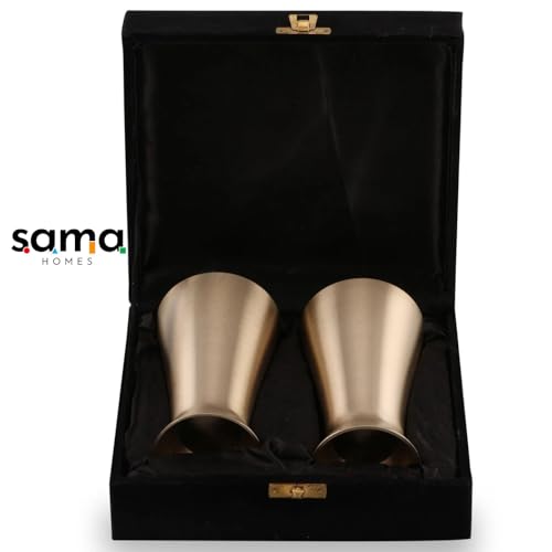 Vaso Lassi Bronze/Kansa con Caja de Terciopelo Set 2 miniatura 2