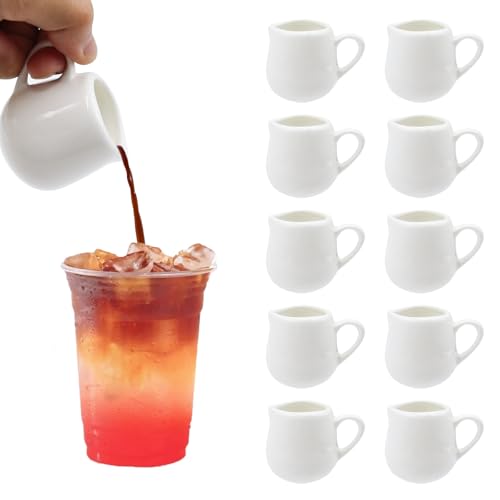 WestCH 10 Stück Weiße Milchkännchen Porzellan 50ml Mini-Kännchen...