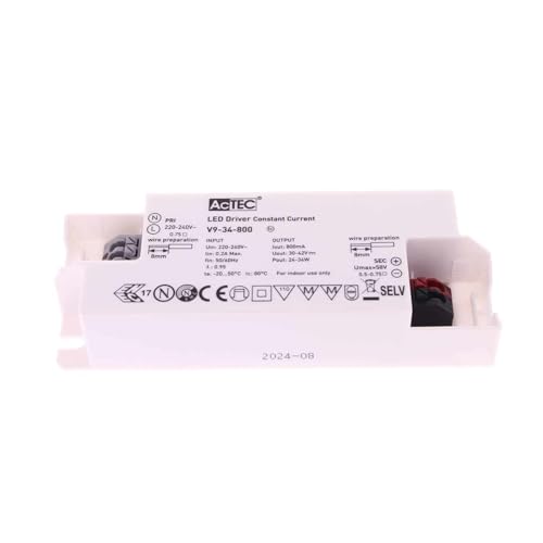 Uscita di Voltaggio Regolabile: La tensione di uscita va da 30V a 42V DC, adattabile a diverse configurazioni di LED.