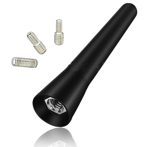 Xiciki Antenne Voiture-antenne Dab Voiture,Universelles, 6.5cm Antenne Voiture Courte avec Vis M4/M5/M6, Antenne Mini FM/AM/Dab avec Réception Améliorée...