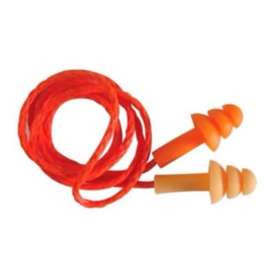 Kit 10 Unidades Protetor Auricular - Tipo Plug De Silicone Laranja