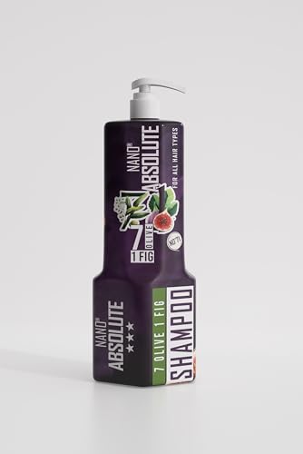Nano Absolute 7 Olive 1 Fig Shampoo 1L – Aceite de oliva y extracto de higo – Hidratante y reparador – Para cabello seco, dañado y sin brillo – con bomba – Calidad de salón