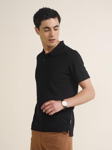 Image of DAMENSCH Men's Cotton Blend Solid Regular Fit T-Shirt