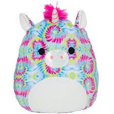 Squishmallows Official Kellytoy Plush 8 Inch Squishy Soft Plush Toy Animals (Atlas The Tye Dye Unicorn)